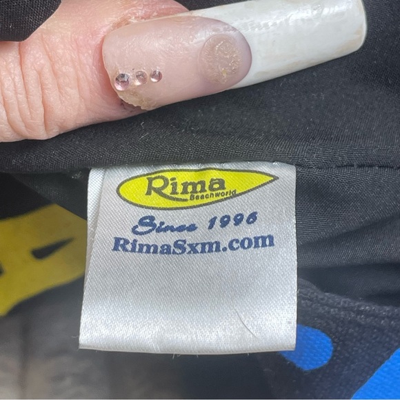 Multicolor Graffiti Print Black Tote - St. Lucia Script Beach Boho Bag - Picture 4 of 7